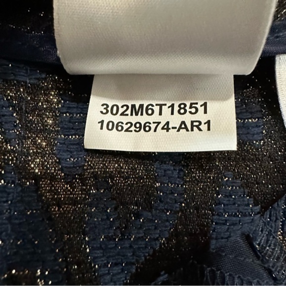 Anne Klein Navy Blue Metallic Shimmer Animal Print Skirt Women’s 8 - Picture 6 of 8